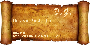 Dragan Gréta névjegykártya
